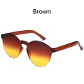 Frameless oversized brown gradient sunglasses with transparent tan resin frames - Brown to Yellow Gradient