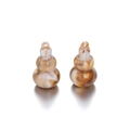Detail view of gourd-shaped acrylic beads with brown marble pattern and threading hole - Gourd B67