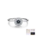 Eleganter S925 Sterlingsilber Ring mit grauem Moissanit und GRA-Zertifikat - US Größe 5 / 925 Sterlingsilber