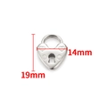 Herzanhänger aus poliertem Edelstahl in Silber, Abmessungen 19mm Höhe und 14mm Breite - Silber Poliertes Hohlherz Vorhängeschloss Anhänger 19mm