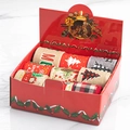 Christmas ribbon gift set featuring snowflake and plaid patterns in a red festive box - Custom Display Box