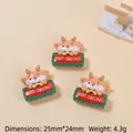 Cartoon Christmas reindeer resin charms for DIY hairpins and shoes, 25mm size - Reindeer Sign