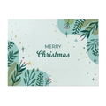 Weihnachts-Platzset mit grünen Pflanzenmotiven und Merry Christmas auf Leinenstruktur - 32*21cm / Baumwolle Leinen / Muster CD090-1