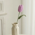 Handmade crochet purple tulip flower bouquet in a white ceramic vase decoration - Closed Tulip (Single) / Light Purple