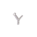 Minimalist silver twist letter Y pendant in stainless steel with textured finish - Mini Twist Letter Pendant-Steel Color-Y