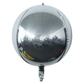 Glossy silver metallic 4D aluminum foil sphere balloon for party decoration - 32 inch / Silver