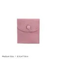 Pink velvet jewelry pouch in medium size 8.5x10cm with snap button for ring storage - 中号款(8.5cm*10cm) / Pink