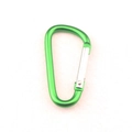Grüner D-Ring Aluminium Karabinerhaken mit silbernem Schnapper für Schlüssel und Outdoor - Grün