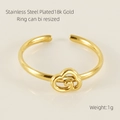 Verstellbarer 18K vergoldeter Edelstahlring mit hohlgeprägtem Wolkenmuster - Gold Wolkenstil