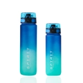 32oz and 1L gradient sports water bottle set in matte blue and green finish - 600ml / Blue Green Gradient