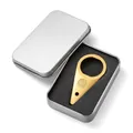 Detailed view of the gold vintage bottle opener inside a premium tin gift box set - Gold (Character Fu Boxed)