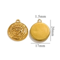 18K gold plated stainless steel Eye of Horus pendant, sized 20mm by 17mm for DIY jewelry - CC-Gold Eye of Horus Pattern