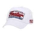 White cotton baseball cap with 3D vintage Arizona embroidery and red 193 side detail - White