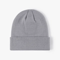Classic light grey knit beanie with thick double-layer cuff for winter warmth - 6-Seam Blue Grey