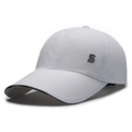 Premium white quick-dry outdoor baseball cap with wide brim and metal S logo accent - Adjustable / White