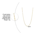 Polished 18K gold plated stainless steel chain necklace 2mm width 40+5cm length - Gold Lip Chain 2mm*40+5cm