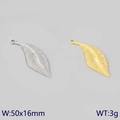 Ciondoli a forma di foglia oro e argento, charms in acciaio inox da 50x16mm - Piuma (Stile 7) / Oro