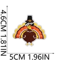 Thanksgiving turkey embroidered patch 4.6cm by 5cm with fall maple colors for bags - Front Standing Turkey