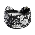 Böhmisches schwarz-weißes Haarband mit Blumenmuster für Damen Yoga und Sport - Oberteile / Schwarz Weiß Blumenmuster (#179)