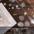 Snowflake printed transparent cellophane gift wrap, 58x58cm waterproof OPP sheets for Christmas - Snowflake Cellophane