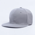 Klassische neutrale graue Snapback-Mütze mit flachem Schirm und 6-Panel-Struktur aus Canvas - Grau