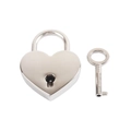 Handmade stainless steel Y-shaped necklace with silver heart padlock and key charm - Silver Heart Lock + Key