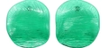 Translucent emerald green irregular oval shrimp chip earrings in a trendy retro style - Green (925 Sterling Silver Earring Post)