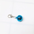 Blue metal pet collar bell accessory with silver lobster clasp for DIY jewelry - Glossy Lake Blue