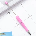Extendable pink beaded pointer pen with shiny metal tip for classroom and office use - New Pink