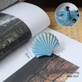 Blue and gold shell-shaped drawer pull handle with vintage cast iron texture finish - Shell Blue Gold