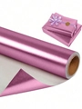 Premium brushed metallic gift wrapping paper roll in elegant matte pink-purple color - Matte Pink