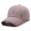 Quick-dry breathable baseball cap in dusty pink with metallic R letter decoration - Adjustable / Pink