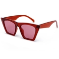 Retro Oversize quadratische Sonnenbrille mit transparentem rotem Rahmen und roten Gläsern - Transparenter Roter Rahmen Rote Gläser