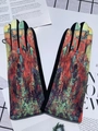 Artistic oil painting style suede gloves with vibrant colorful landscape patterns - One Size / Pattern 5 (Artistic Oil Painting)