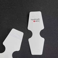 Cartellini pieghevoli bianchi adesivi per accessori capelli e collane con cuore - Bianco con Cuore Rosso/Autoadesivo / Bianco