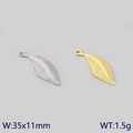 Hollow leaf pendant charms in gold and silver finish with detailed vein texture - Style 6-Narrow Leaf (Steel) / Steel