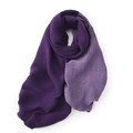 Two-tone dark and light purple pleated scarf with a textured cashmere-like finish - 68*200cm / Purple