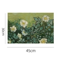 Set de table en PVC motif roses blanches de Van Gogh, rectangulaire 45x30cm - Van Gogh - Roses Sauvages