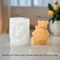 Silikonform für Bärenkerzen mit Waben und fertiger Bärenwachsfigur zum Honigfest - Bär E ZL-947