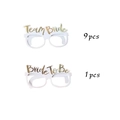 White and gold foil Team Bride and Bride To Be paper glasses for bachelorette parties - One Size / White