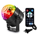 Detail view of RGB crystal stage light with remote control and adjustable stand bracket - 110-220V Plug-in No Remote