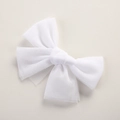 Detail view of a white mesh butterfly bow hair clip on a soft beige background - 10.5*7.5 CM / White