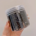 Barattolo di elastici per capelli neri spessi ad alta elasticità per donne - Barattolo / 2# Nero Piccoli Anelli (Circa 2000 Pezzi)