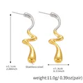 Orecchini a goccia bicolore in acciaio inossidabile con finitura oro e argento - Bicolore (Oro e Argento)