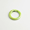 Close-up of circular metallic spring ring clasp in gradient iridescent green finish - Apple Green (High Quality Plating)