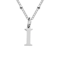 Elegant silver titanium steel necklace featuring a polished capital letter I pendant - Letter I / Silver
