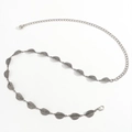 Silver leaf chain metal waist belt with intricate leaf shapes and a lobster clasp - Leaf Chain Style / Antique Silver