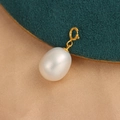 Baroque freshwater pearl pendant with gold plated S925 sterling silver clasp accessory - 10-11mm / Pearl Bead Style