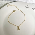 Minimalist 18K gold plated zircon bracelet featuring a sparkling letter Z pendant charm - Letter Z