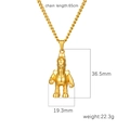 18K gold plated armored character pendant necklace with 65cm chain length and size details - Armor Character Shape (Gold MS-608)